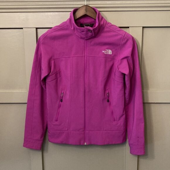 THE North Face Full Zip Soft Shell Jacket Wind Resistant Magenta Size Small - Picture 1 of 9